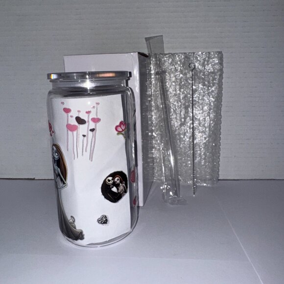 Halloween Wedding Themed 16 Oz Plastic Cup With Love Hearts - Picture 5 of 14